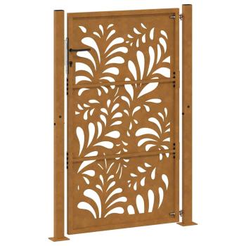 Gartentor 105x155 cm Wetterfester Stahl Wellen-Design