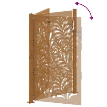Gartentor 105x155 cm Wetterfester Stahl Wellen-Design