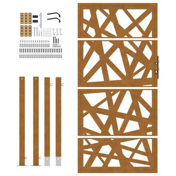 Gartentor 105x180 cm Wetterfester Stahl Lichtdesign