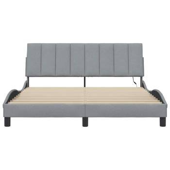 Bettgestell ohne Matratze Hellgrau 160x200 cm Stoff