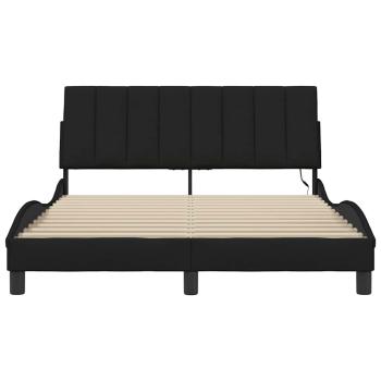 Bettgestell ohne Matratze Schwarz 140x190 cm Stoff