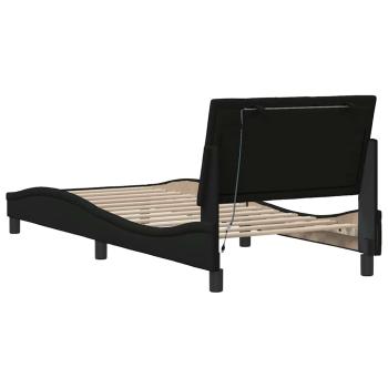 Bettgestell ohne Matratze Schwarz 90x190 cm Stoff