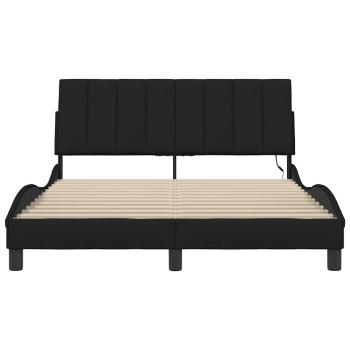 Bettgestell ohne Matratze Schwarz 120x200 cm Stoff