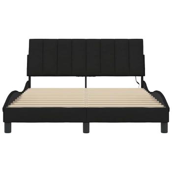 Bettgestell ohne Matratze Schwarz 140x200 cm Stoff