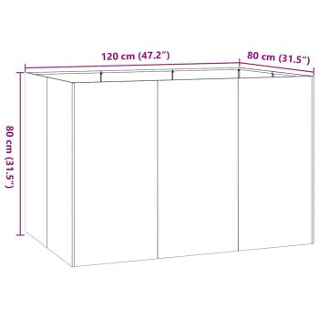 Pflanzgefäß Anthrazit 120x80x80 cm Stahl