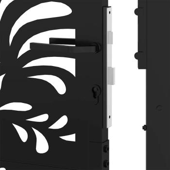 Gartentor Schwarz 105x105 cm Stahl Wellen-Design