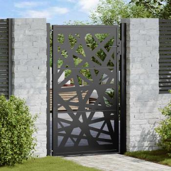 ARDEBO.de - Gartentor Schwarz 105x155 cm Stahl Lichtdesign