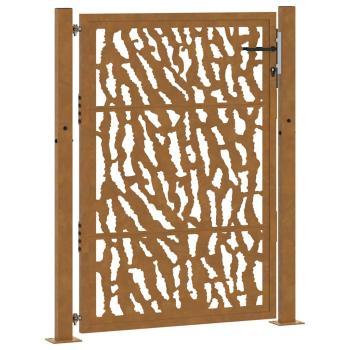 Gartentor 105x130 cm Wetterfester Stahl Spurendesign