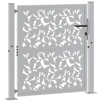 Gartentor 105x105 cm Wetterfester Stahl Blatt-Design