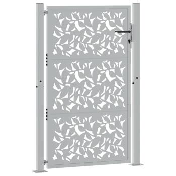 Gartentor 105x155 cm Wetterfester Stahl Blatt-Design