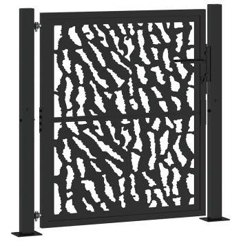 Gartentor Schwarz 100x100 cm Stahl Trace Design