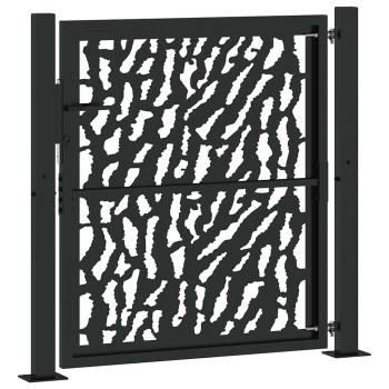 Gartentor Schwarz 100x100 cm Stahl Trace Design