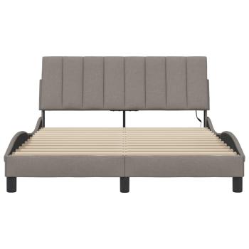 Bettgestell ohne Matratze Taupe 140x200 cm Stoff