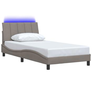 Bettgestell ohne Matratze Taupe 100x200 cm Stoff