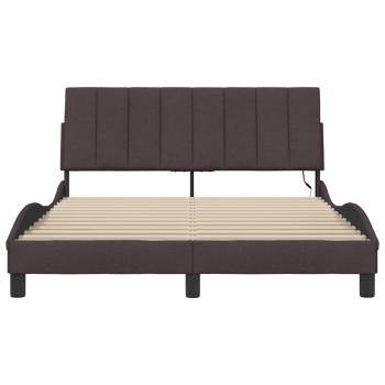 Bettgestell ohne Matratze Dunkelbraun 120x200 cm Stoff