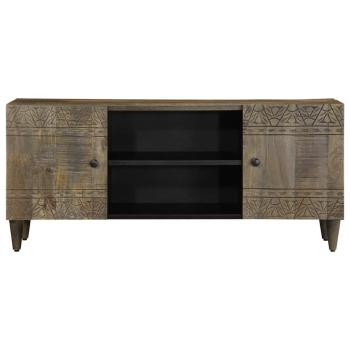 TV-Schrank Hellgrau 105x33,5x46 cm Massivholz Mango