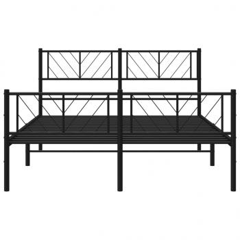 Metallbett ohne Matratze mit Fußteil Schwarz 160x200 cm