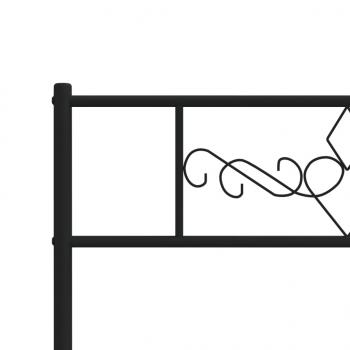 Bettgestell mit Kopf- und Fußteil Metall Schwarz 90x200 cm