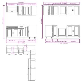 11-tlg. Küchenschrank-Set Porto Altholz-Optik Holzwerkstoff