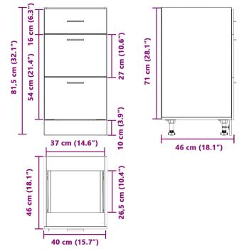 Unterschrank Altholz-Optik 40x46x81,5 cm Holzwerkstoff