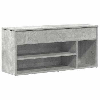 Schuhbank Betongrau 102x30,5x45 cm Holzwerkstoff