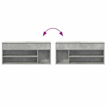 Schuhbank Betongrau 102x30,5x45 cm Holzwerkstoff