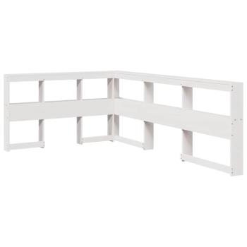 Massivholzbett mit Regal ohne Matratze Weiß 120x190 cm Kiefer