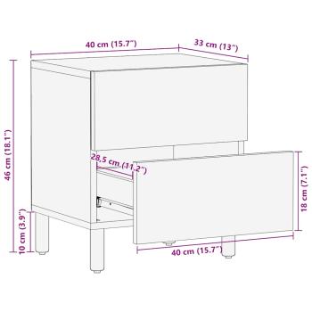 Nachttisch Braun 40x33x46 cm Massivholz Mango