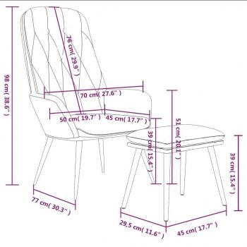 Relaxsessel mit Hocker Rosa Samt