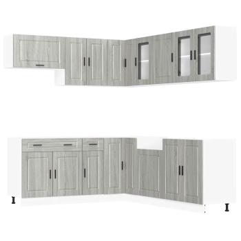 11-tlg. Küchenschrank-Set Porto Grau Sonoma Holzwerkstoff