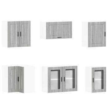 11-tlg. Küchenschrank-Set Porto Grau Sonoma Holzwerkstoff