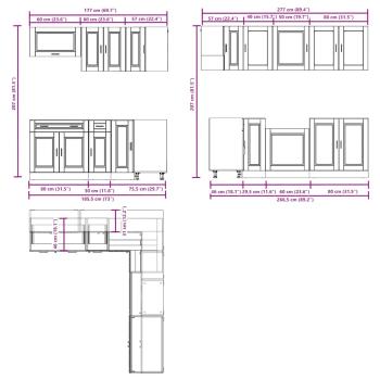 11-tlg. Küchenschrank-Set Porto Artisan-Eiche Holzwerkstoff