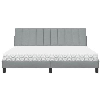 Bett mit Matratze Hellgrau 180x200 cm Stoff