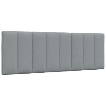 Bett mit Matratze Hellgrau 140x190 cm Stoff