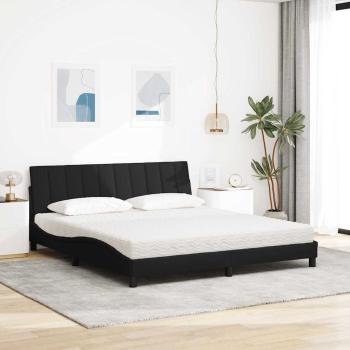ARDEBO.de - Bett mit Matratze Schwarz 180x200 cm Stoff