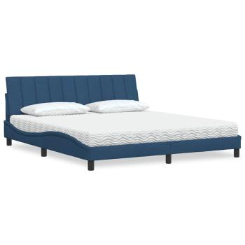 ARDEBO.de - Bett mit Matratze Blau 180x200 cm Stoff