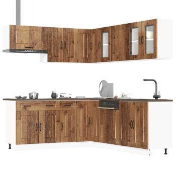 ARDEBO.de - 11-tlg. Küchenschrank-Set Kalmar Altholz-Optik Holzwerkstoff