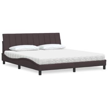 ARDEBO.de - Bett mit Matratze Dunkelbraun 180x200 cm Stoff