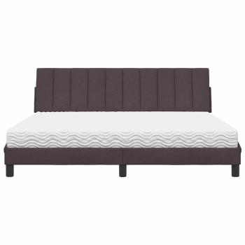 Bett mit Matratze Dunkelbraun 180x200 cm Stoff