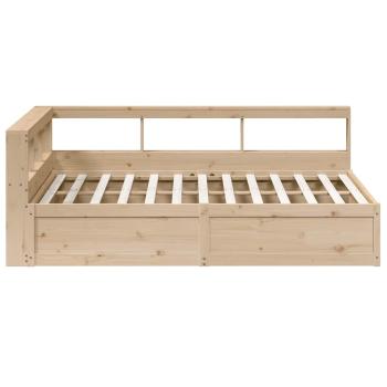 Massivholzbett mit Regal ohne Matratze 150x200 cm Kiefer