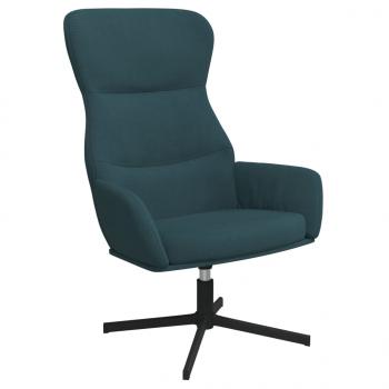 Relaxsessel mit Hocker Blau Samt