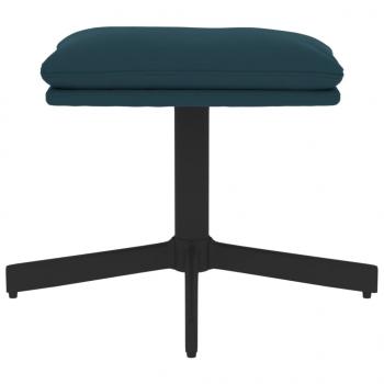 Relaxsessel mit Hocker Blau Samt