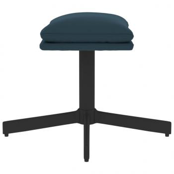 Relaxsessel mit Hocker Blau Samt