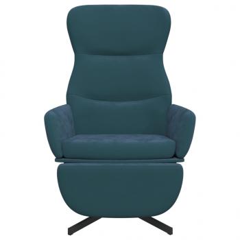 Relaxsessel mit Fußstütze Blau Samt
