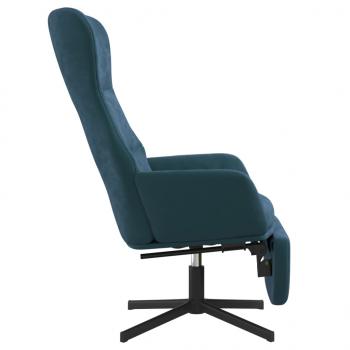 Relaxsessel mit Fußstütze Blau Samt