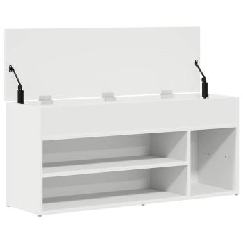 Schuhbank Weiß 102x30,5x45 cm Holzwerkstoff