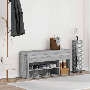 Schuhbank Grau Sonoma 102x30,5x45 cm Holzwerkstoff