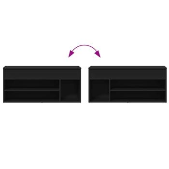 Schuhbank Schwarz 102x30,5x45 cm Holzwerkstoff