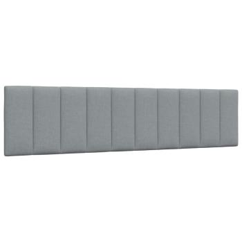 Bett mit Matratze Hellgrau 200x200 cm Stoff