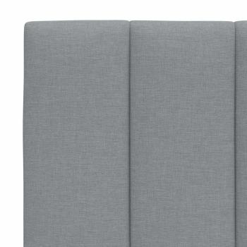 Bett mit Matratze Hellgrau 200x200 cm Stoff